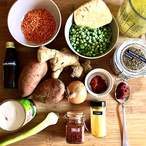 S&uuml;&szlig;kartoffel Bowl Zutaten
