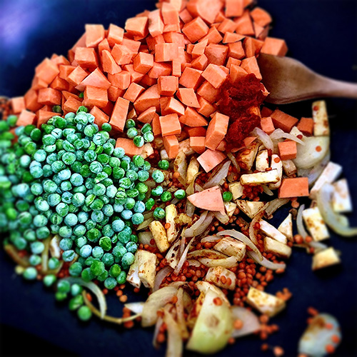 S&uuml;&szlig;kartoffel Bowl braten
