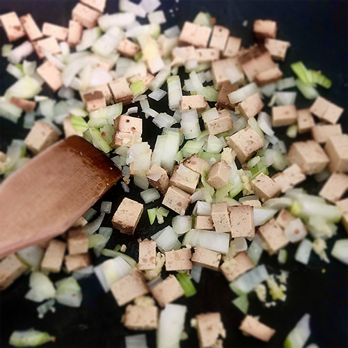 Spinatlasagne Zutaten anbraten
