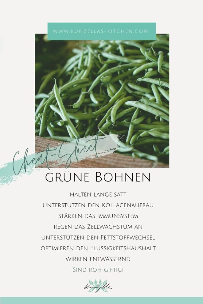 Warenkunde Spickzettel Gr&uuml;ne Bohnen
