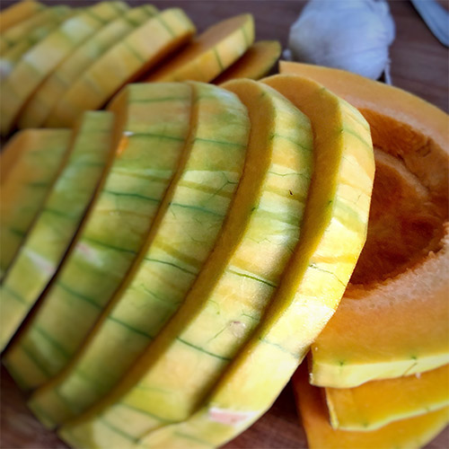 Rezept oriental Butternut - Kürbis in Scheiben