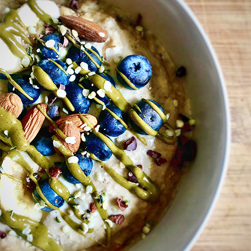 Rezept veganes Mandel Porridge