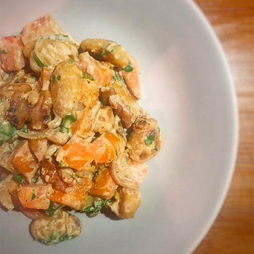 Rezept K&uuml;rbis Gnocchi Bowl
