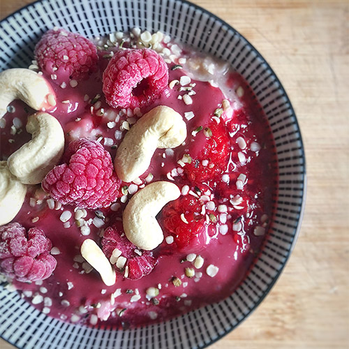 Rezept Himberr-Cashew-Porridge