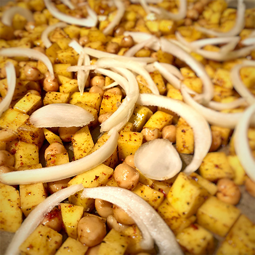 Rezept Orientalisches Blech Zwiebel drauf
